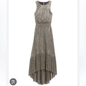 NWT Banana Republic METALLIC HIGH-LOW DRESS sz 2